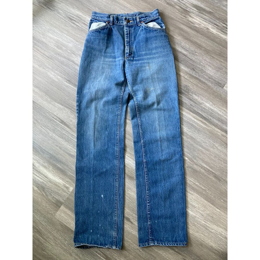 Vintage 70s Lee 200 Jeans USA Made Talon 42 Zip 26x33 Western Cowboy Americana